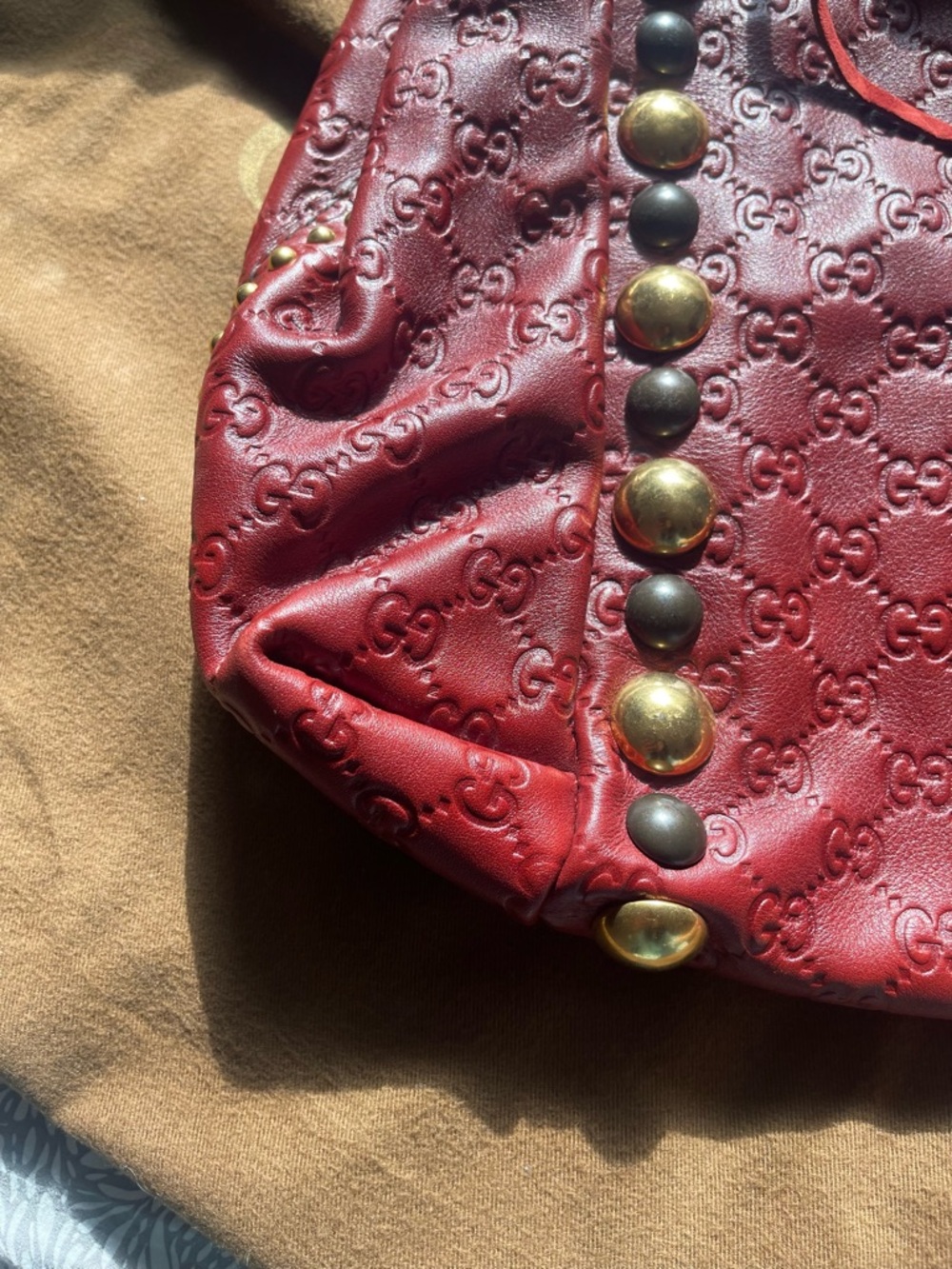 Gucci Babouska Large Fringe Studded Heart Tote Bag - Picture 9 of 12